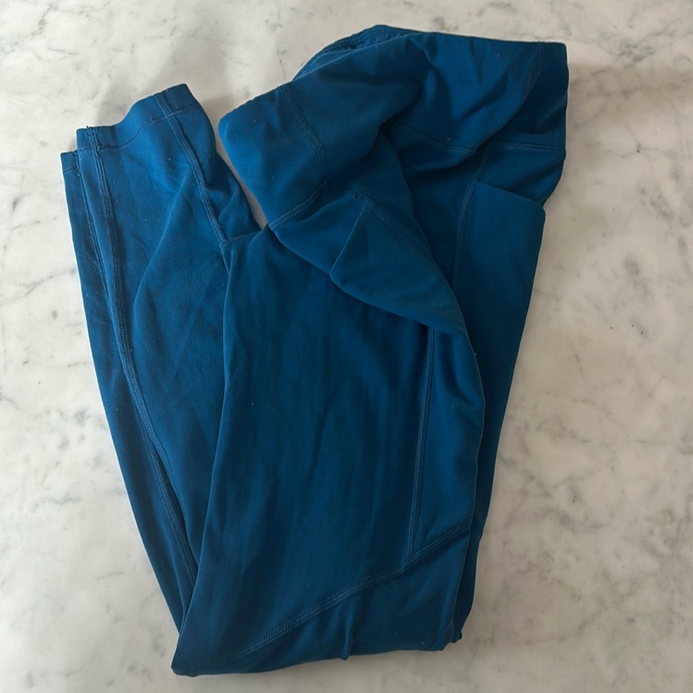 Athleta girl leggings- gorgeous color blue